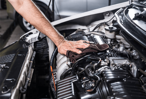 Cleaning car engine